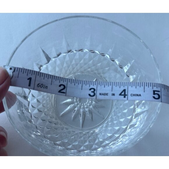 Set of 3 Arcoroc France Brand Clear Decorative Salad Glass Bowls 2.5" Diameter - Picture 9 of 11